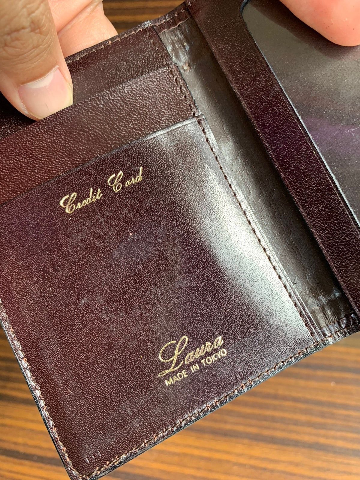Vintage card Holder Wallet laura Leather made in tokyo - 2