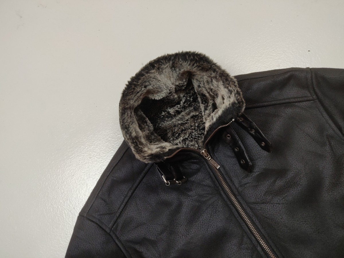 A - D'Homme Homme B3 Biker Buckle Fur Jacket Coat - 3