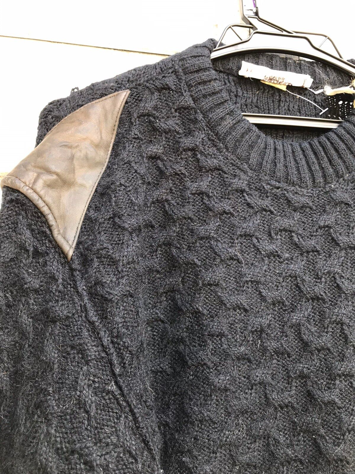 Ginvenchy Cable Knit Leather Shoulder Patch Sweater - 4