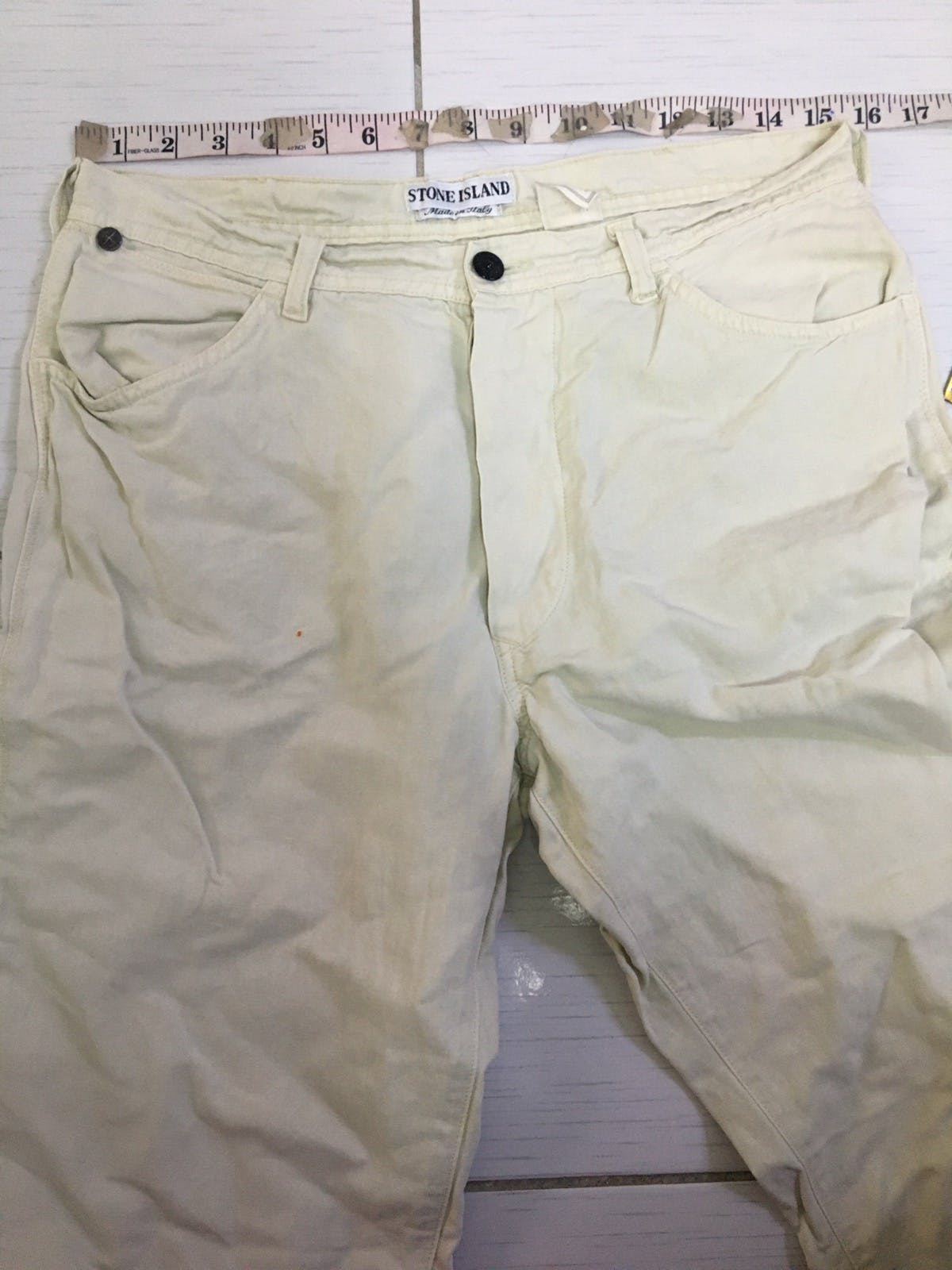 vintage stone island marina white pants - 12