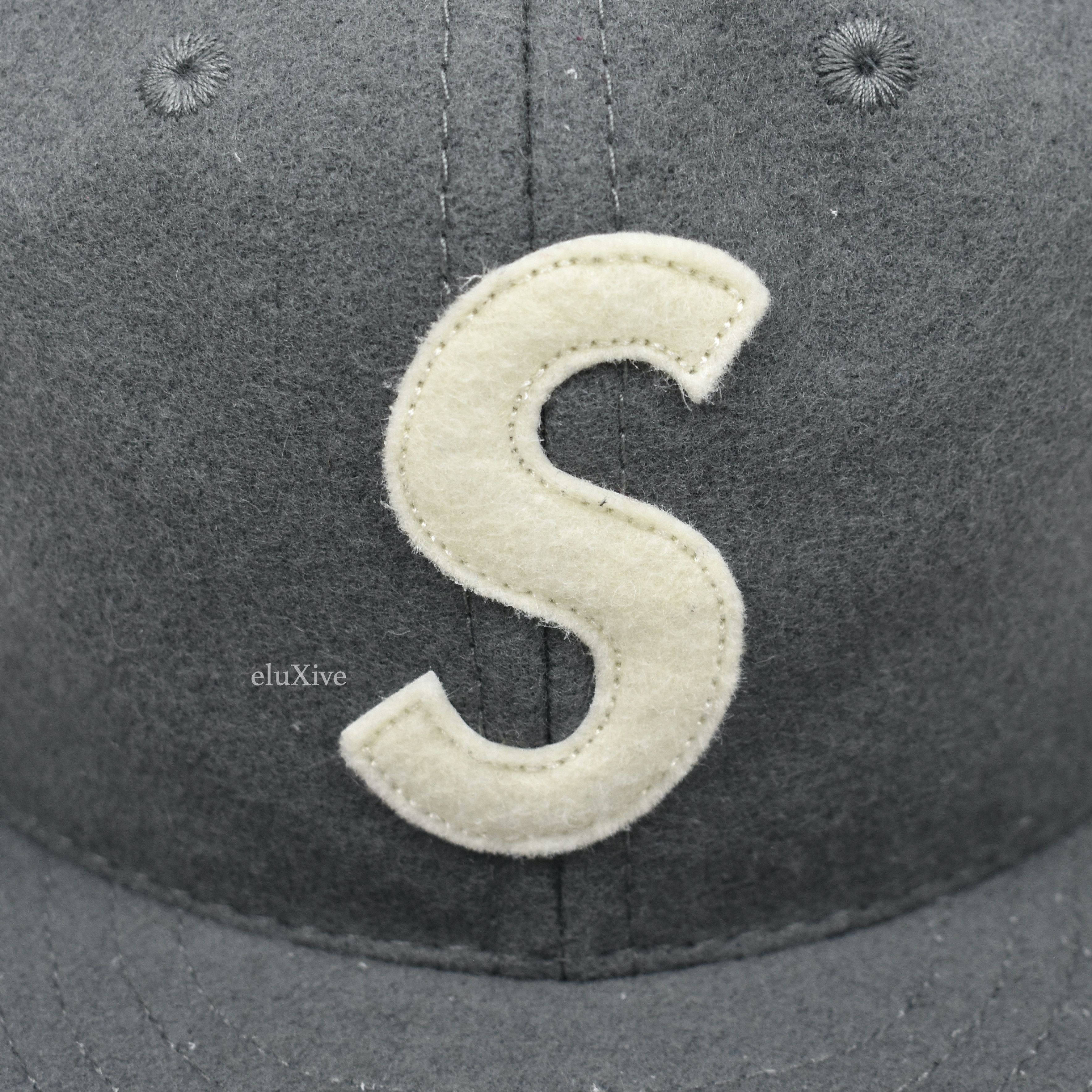 Supreme Ebbets Field Flannels Gray Wool S Logo Fitted Hat DS - 3