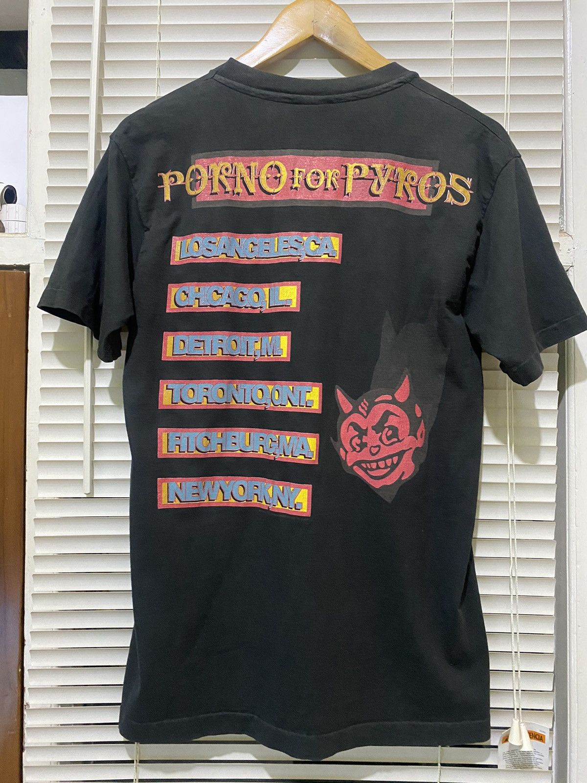 Vintage 90s Porno for Pyros US Tour Graphic T-Shirt Rare L - 8