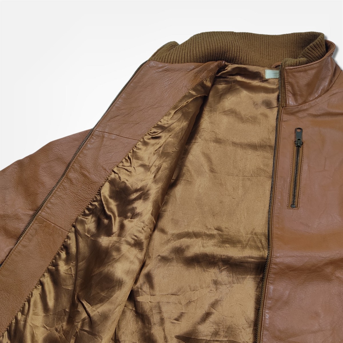 American Vintage - Vintage Double Collar Motorcycle Biker Brown - 6