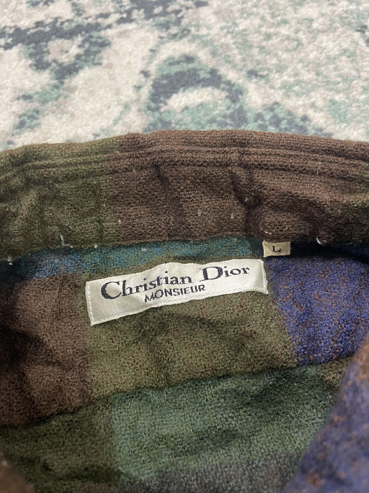 Rare Vintage 1980 Christian Dior Hair Flannel Button Up L/S - 3
