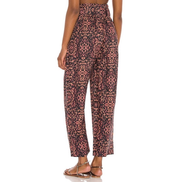 Solid & Striped The Talia Pant in Brown Leopard Print - 3