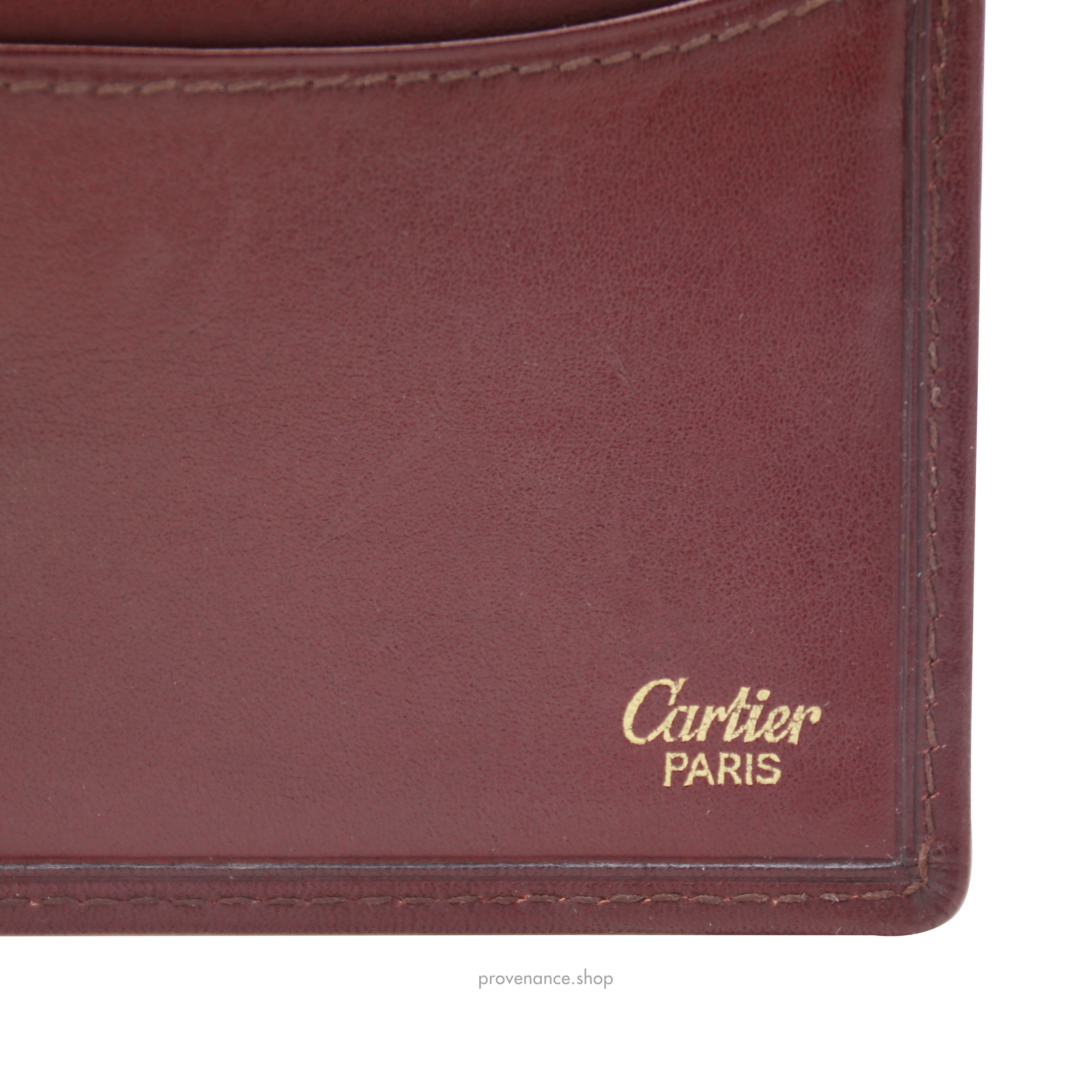 Cartier Bifold Wallet - Burgundy Calfskin Leather - 6