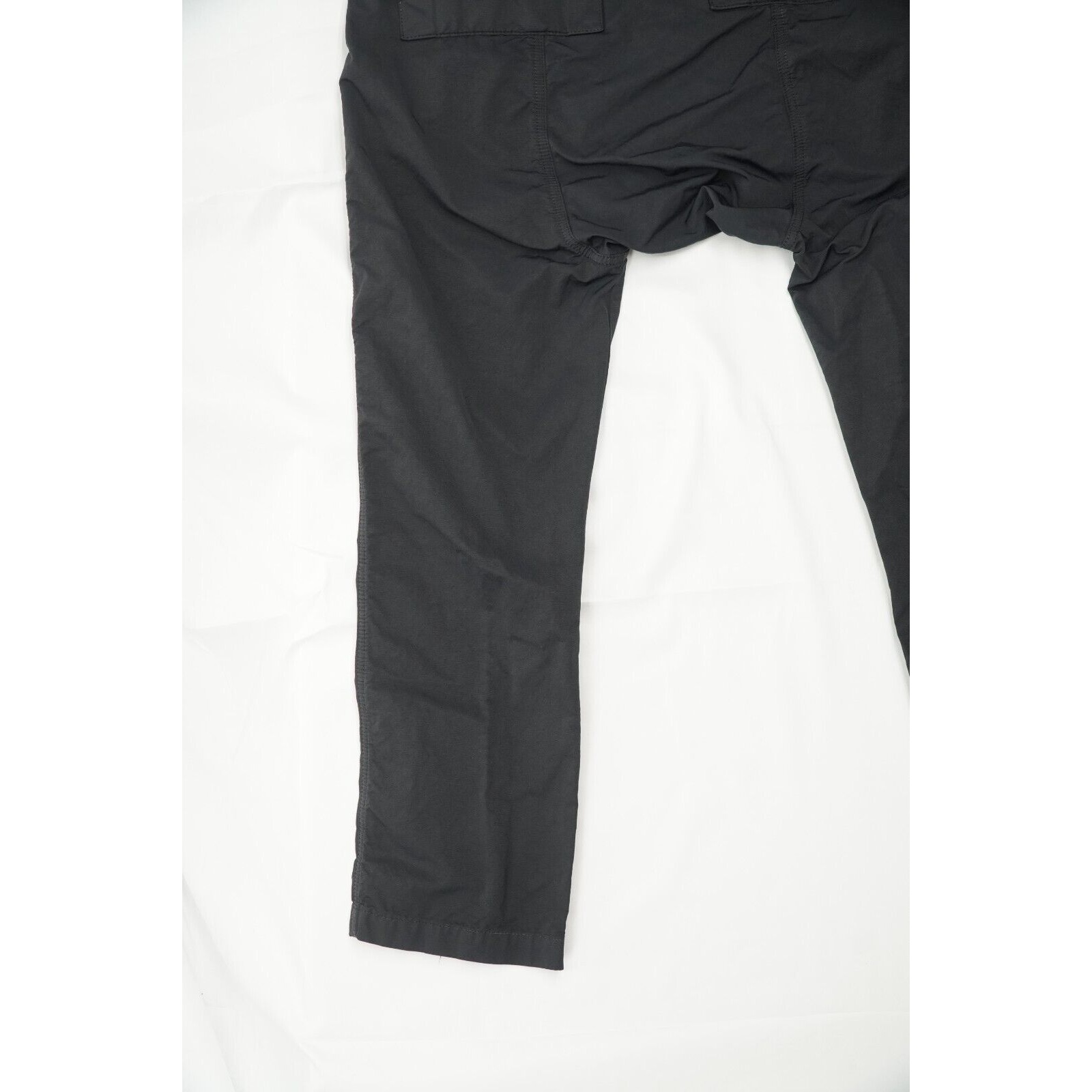 Black Lounge Pants Elastic Drawstring Drop Crotch Large - 9