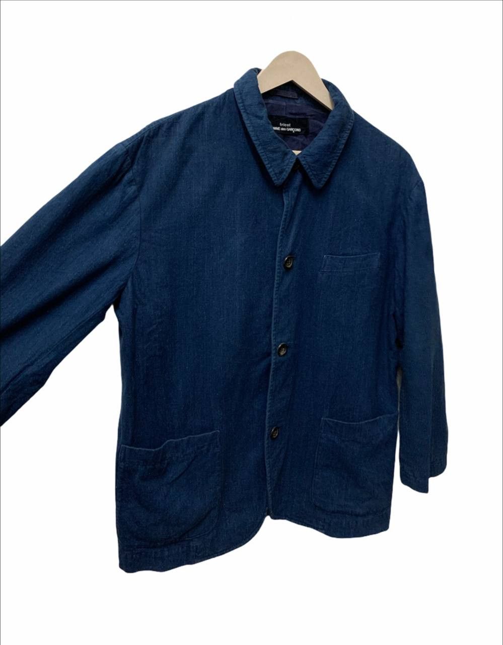 CDG Blue Indigo Dyed Classic Japanese Fabric Woven Jacket - 2