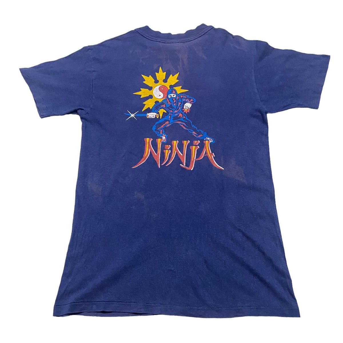 Vintage 80s Ninja Shirt Sunfaded - 6