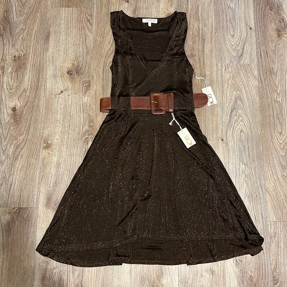 LaRok Vintage Y2K Glitter Belted Dress - 1