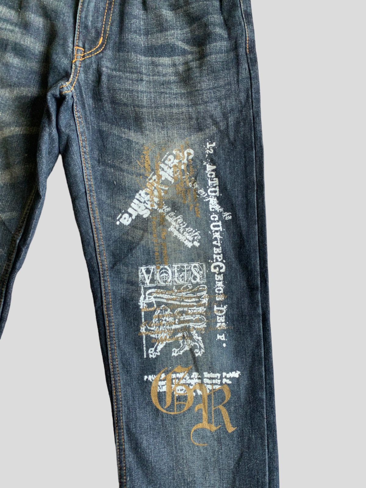 Vintage NYLAUS Printed Acid Wash Denim S45k - 6