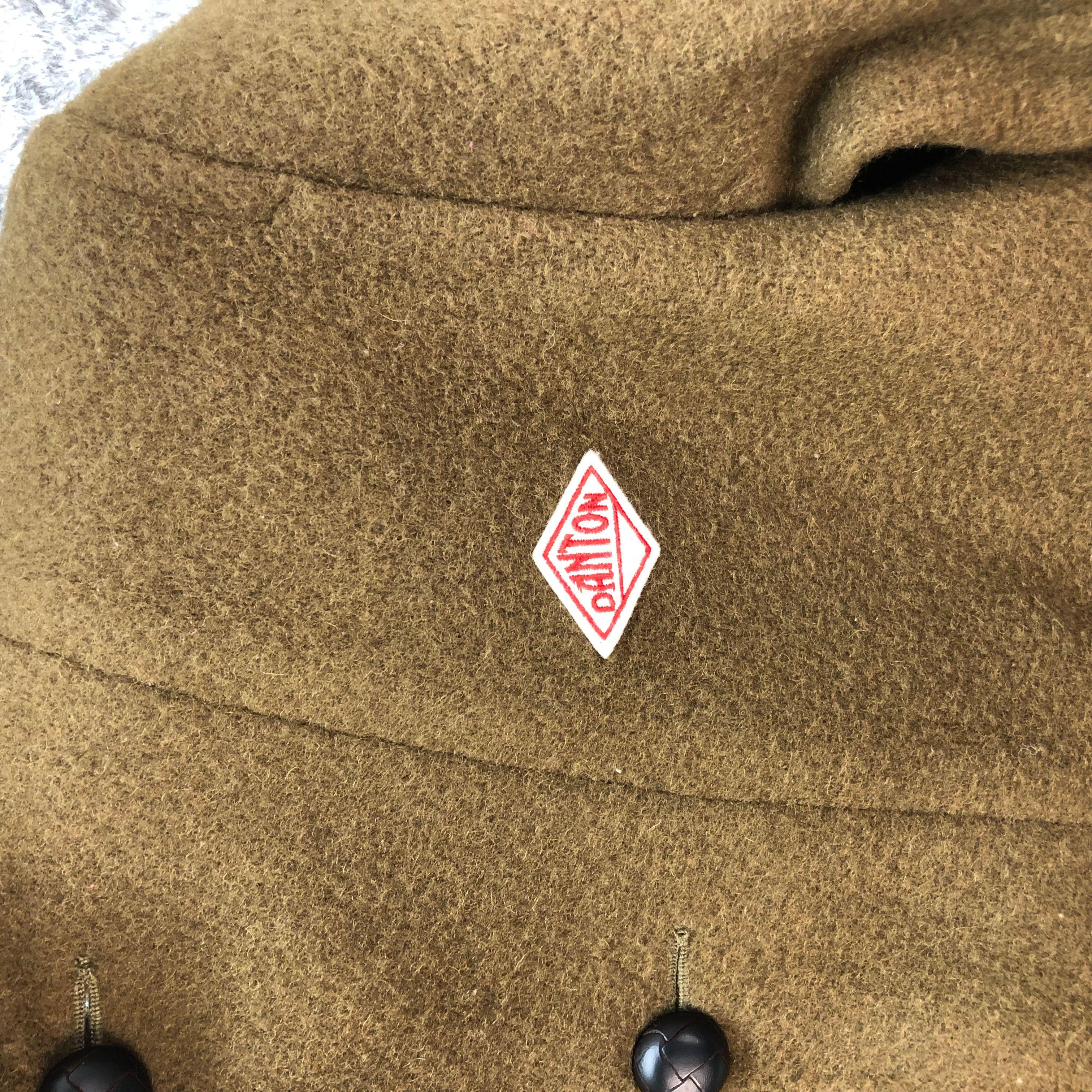 Japanese Brand - DANTON VETEMENTS DE TRAVAIL OLIVE WOOL LONG COAT #6459-68 - 3