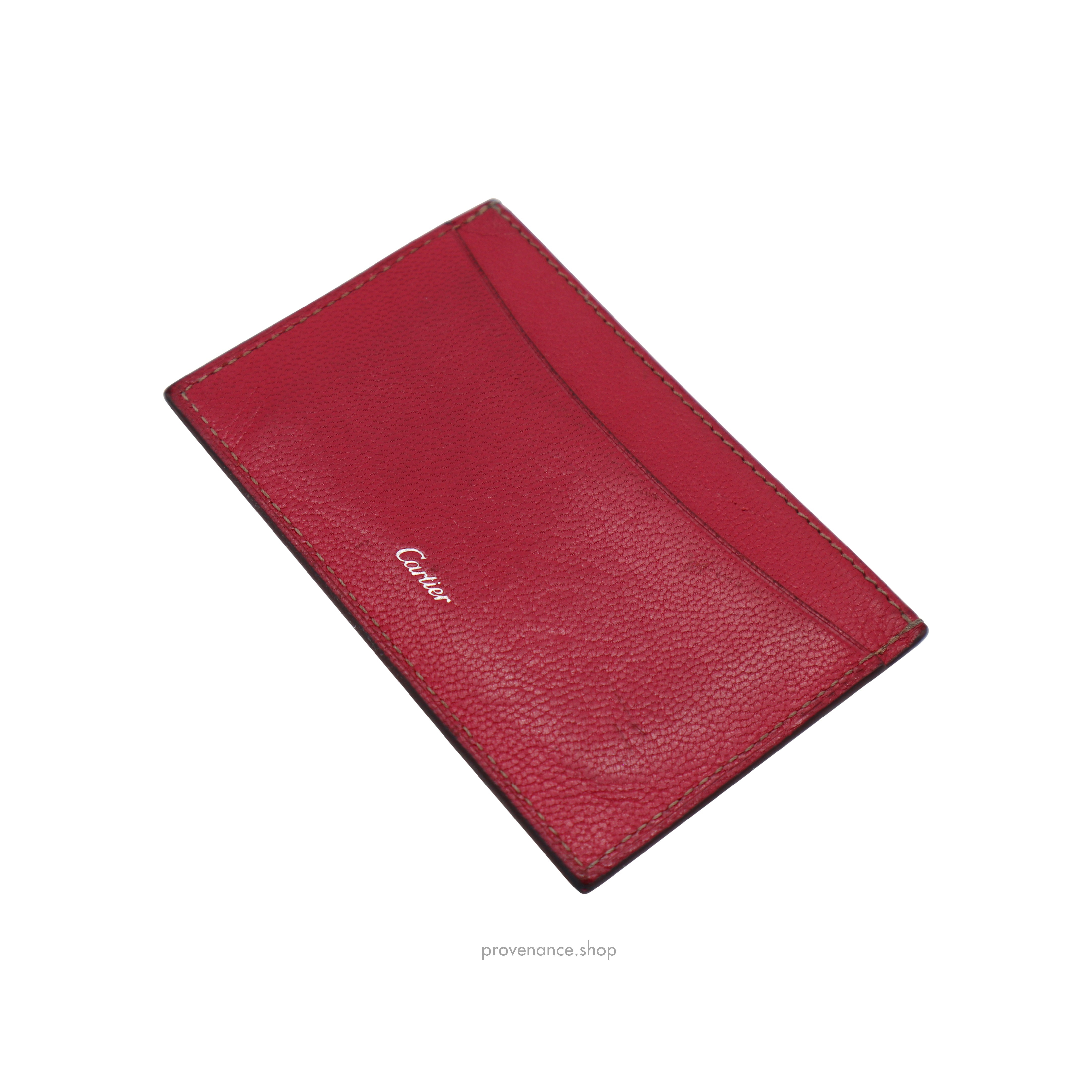 Cartier Card Holder - Raspberry Chevre Leather - 4