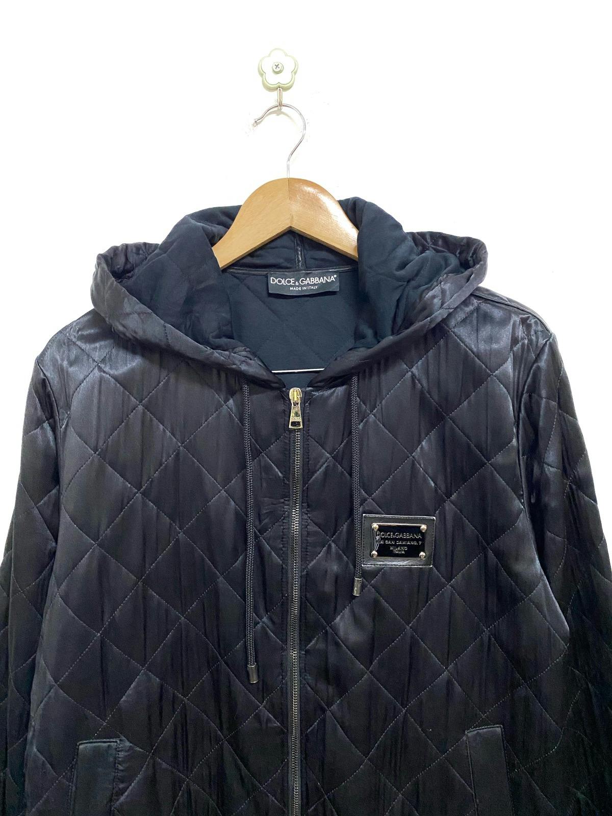 Dolce & Gabbana D&G Black Quilted Zipper Hoodie Jacket - 3