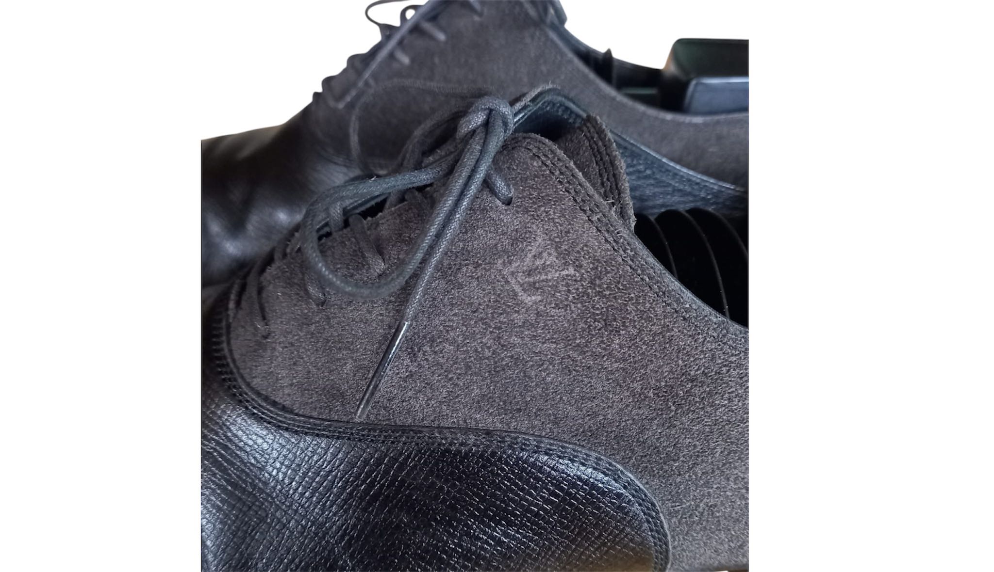 Louis Vuitton Men’s Cap Toe Suede Leather Oxford Shoes - Elegant Formal Wear - 2
