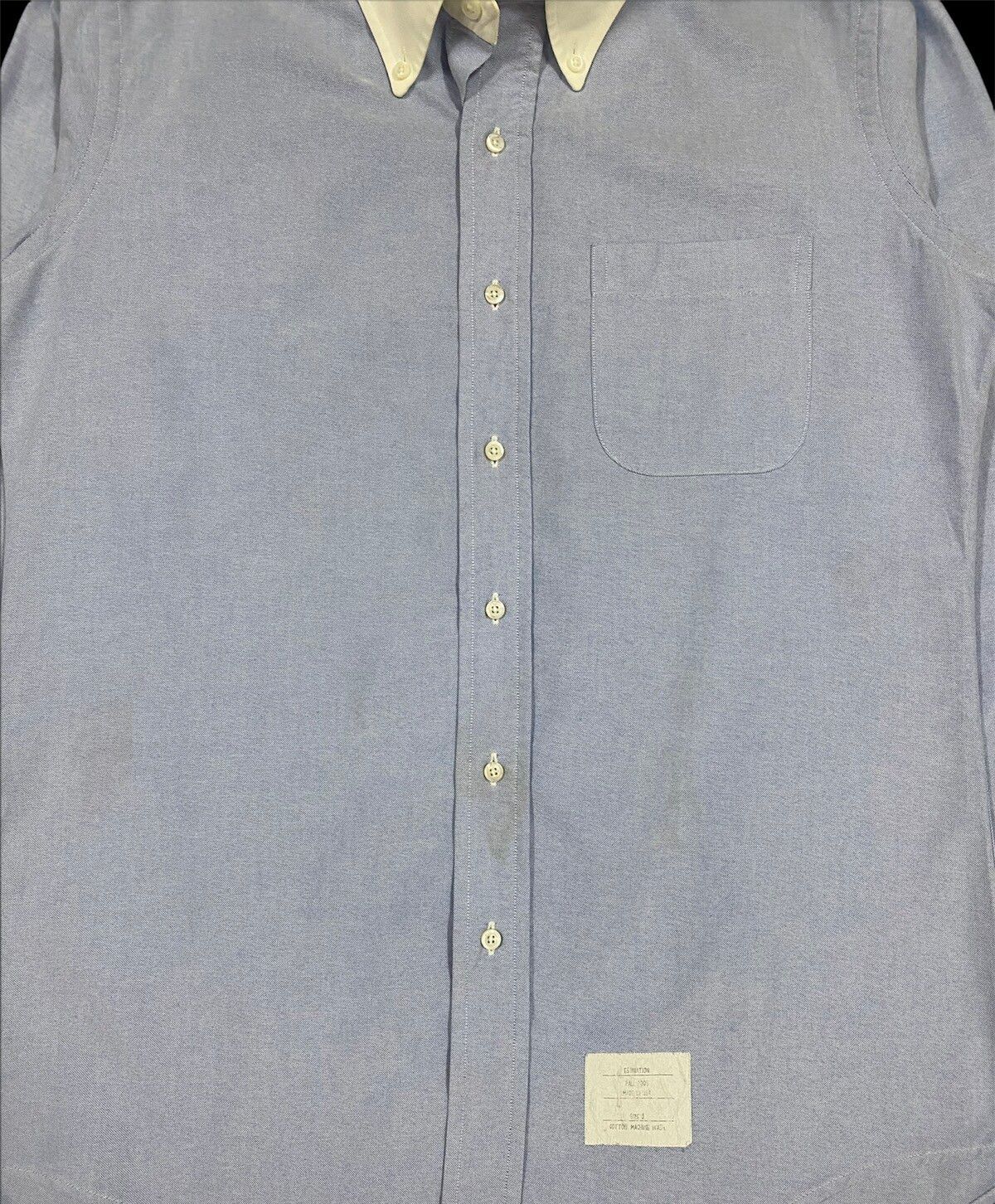 Authentic🔥Thom Browne Blue Oxford Button Down Shirt Size 3 - 7