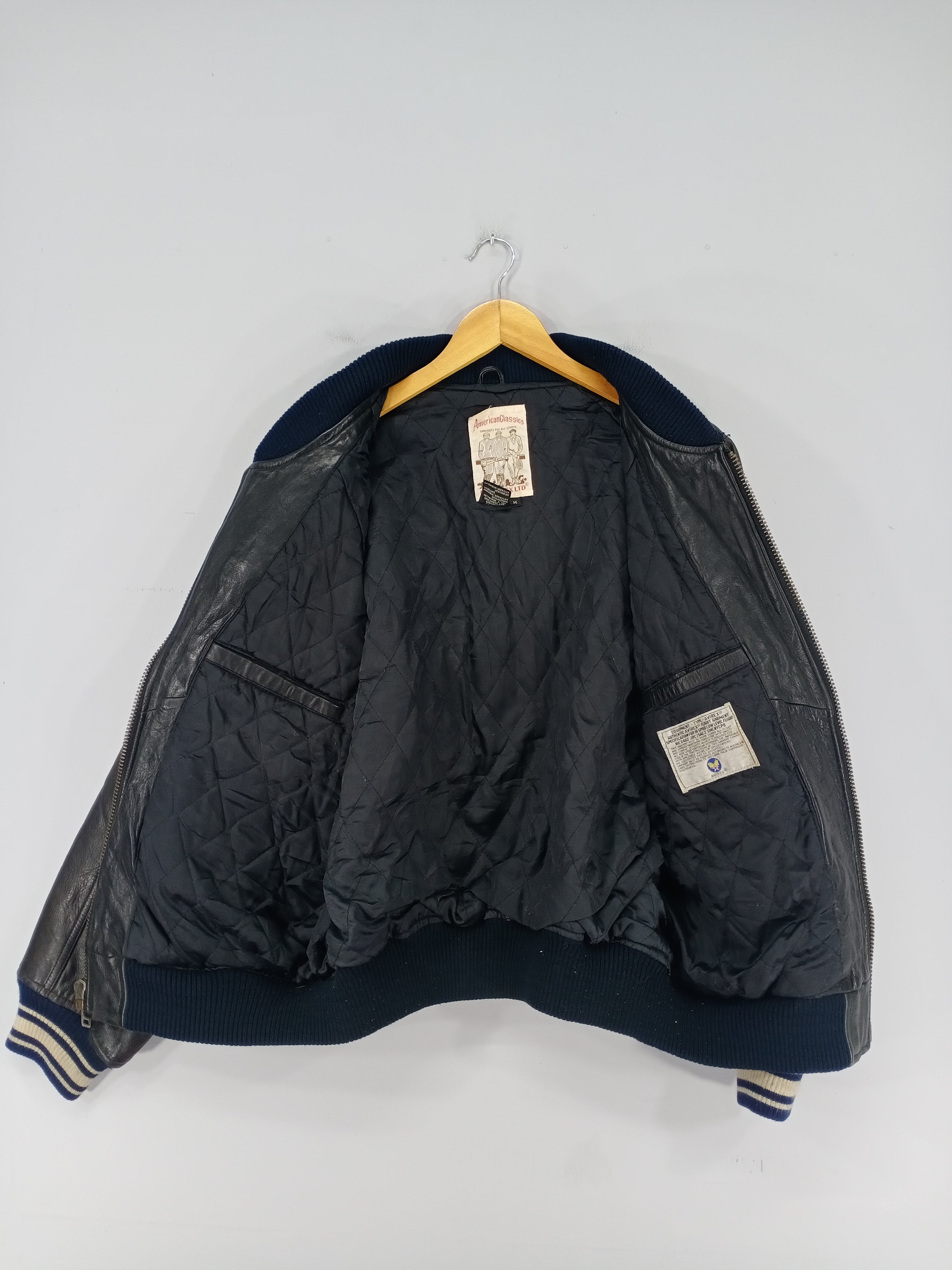 💥RARE💥Vintage Avirex Usa Spell Out Varsity Leather Jacket - 11