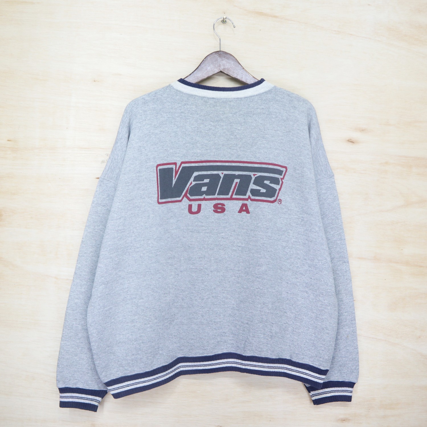 Vintage 90s VANS USA Skateboard Big Logo Sweater Sweatshirt Pullover Jumper - 1