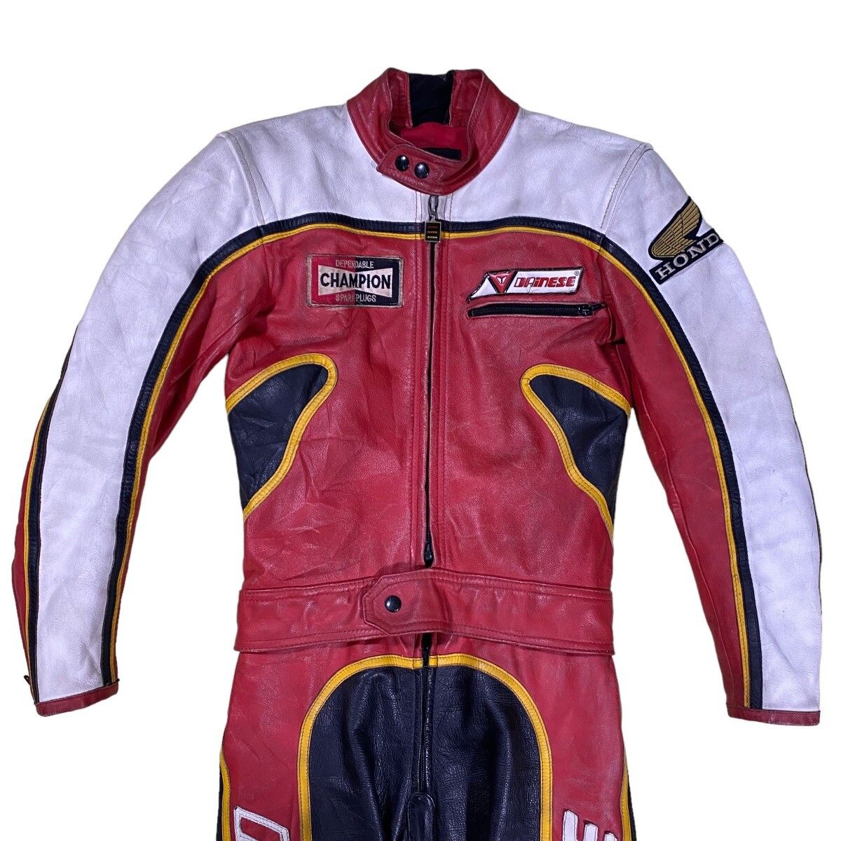 Vintage 80s Dainese Overall Riding Suit Class Leather - 6