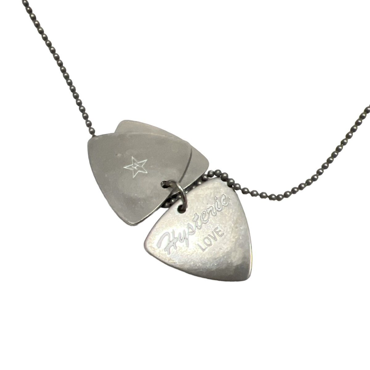 Hysteric Glamour silver guitar pick necklace - 5
