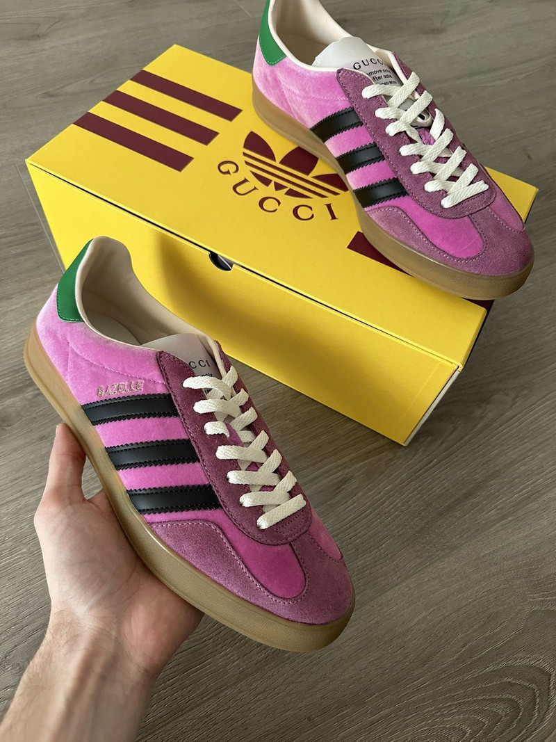 Adidas x Gucci Gazelle Pink Velvet - 1