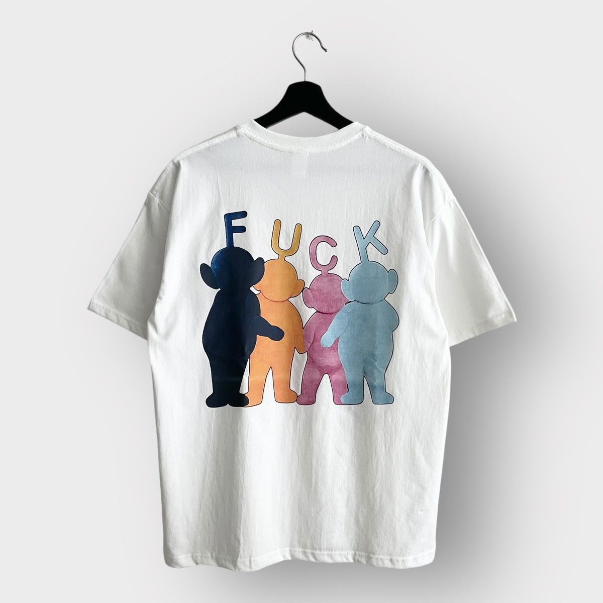 Humor - STEAL! 2000s Teletubbies FUCK Family Characters Tee (L) - 3