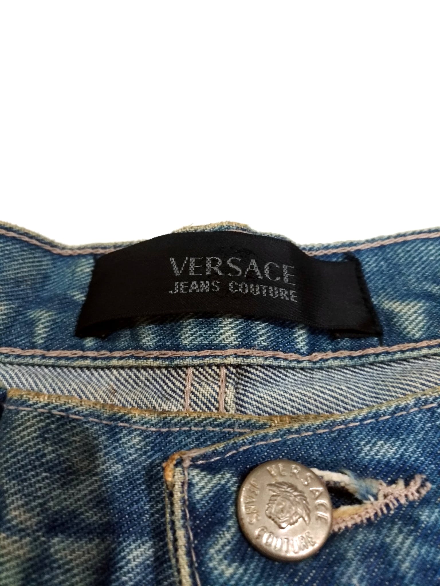 RARE!VTG 90s VERSACE JEANS COUTURE MADE IN ITALY BLUE DENIM - 6