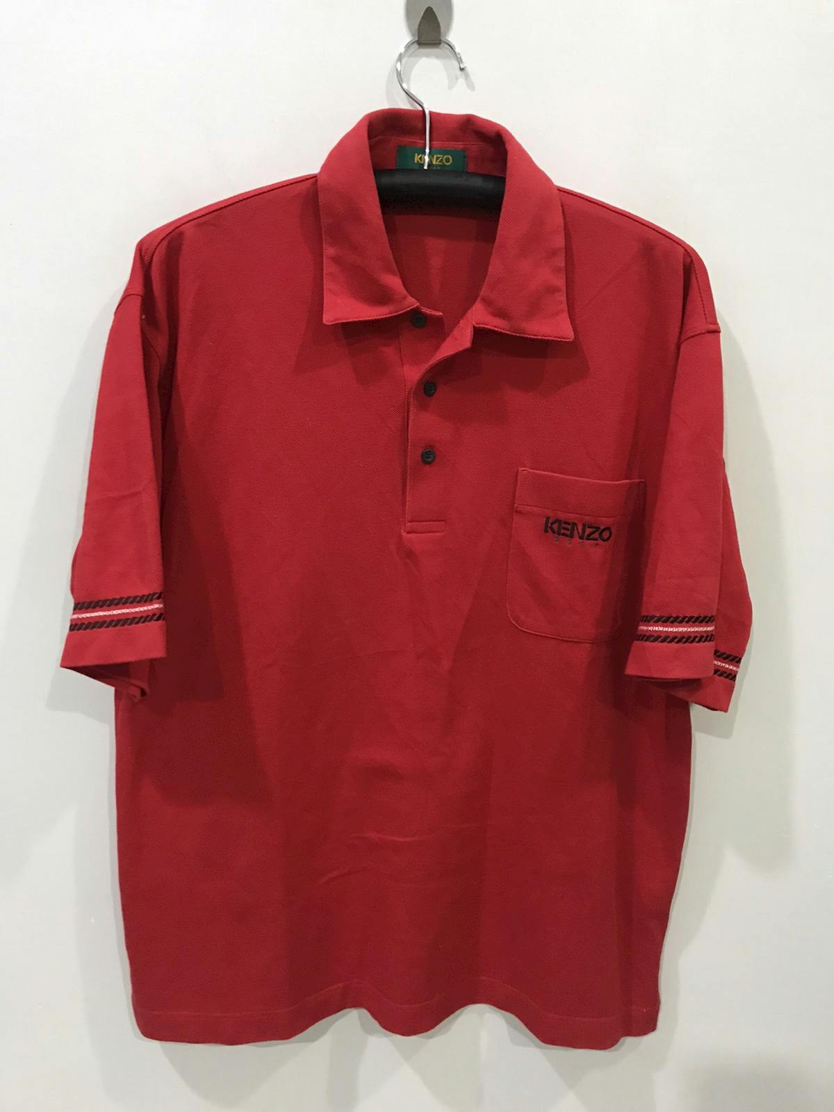 KENZO Japanese Designer Red Polo Shirt - 1