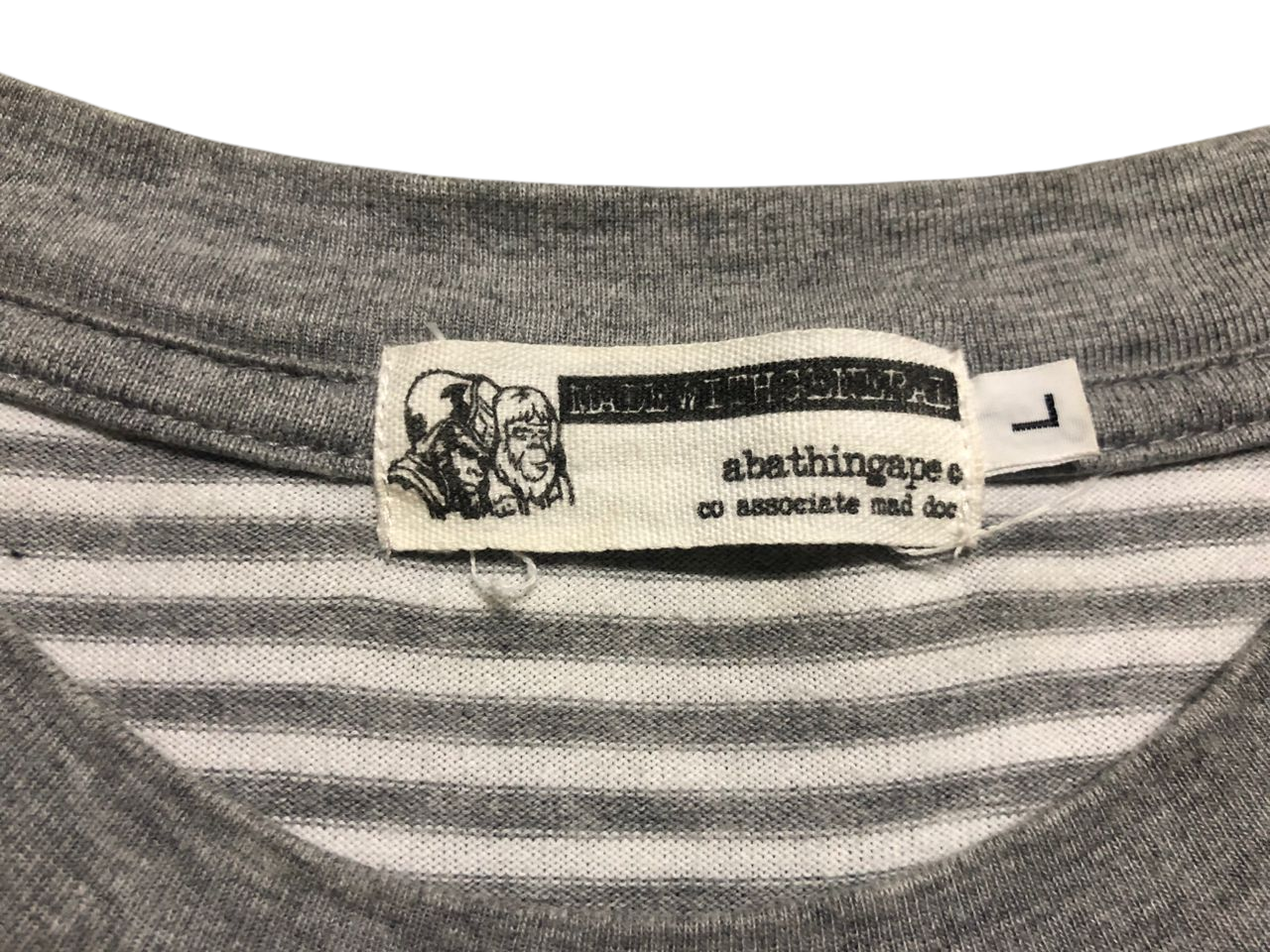 Vintage A Bathing Ape General Stripe Pocket Tee Small Logo - 8