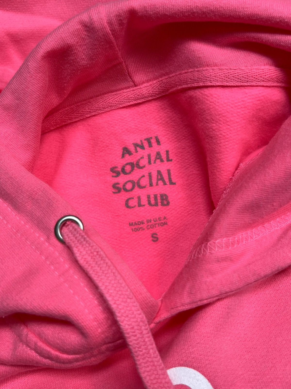 Rare Anti Social Social Club ASSC No Drama Pink Hoodie Small - 3