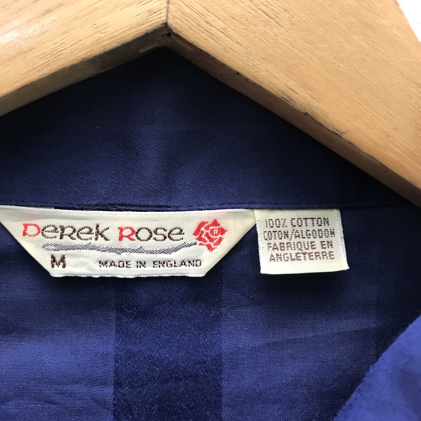 🔥💢 Derek Rose Navy Blue Shirt Made In England - 7