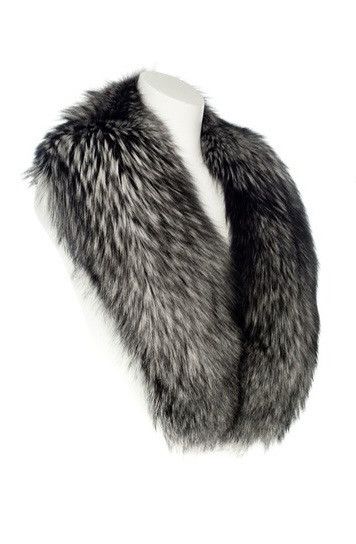Mink Fur Coat - Luxury Saga Fox Furs Collar Scarf - 1