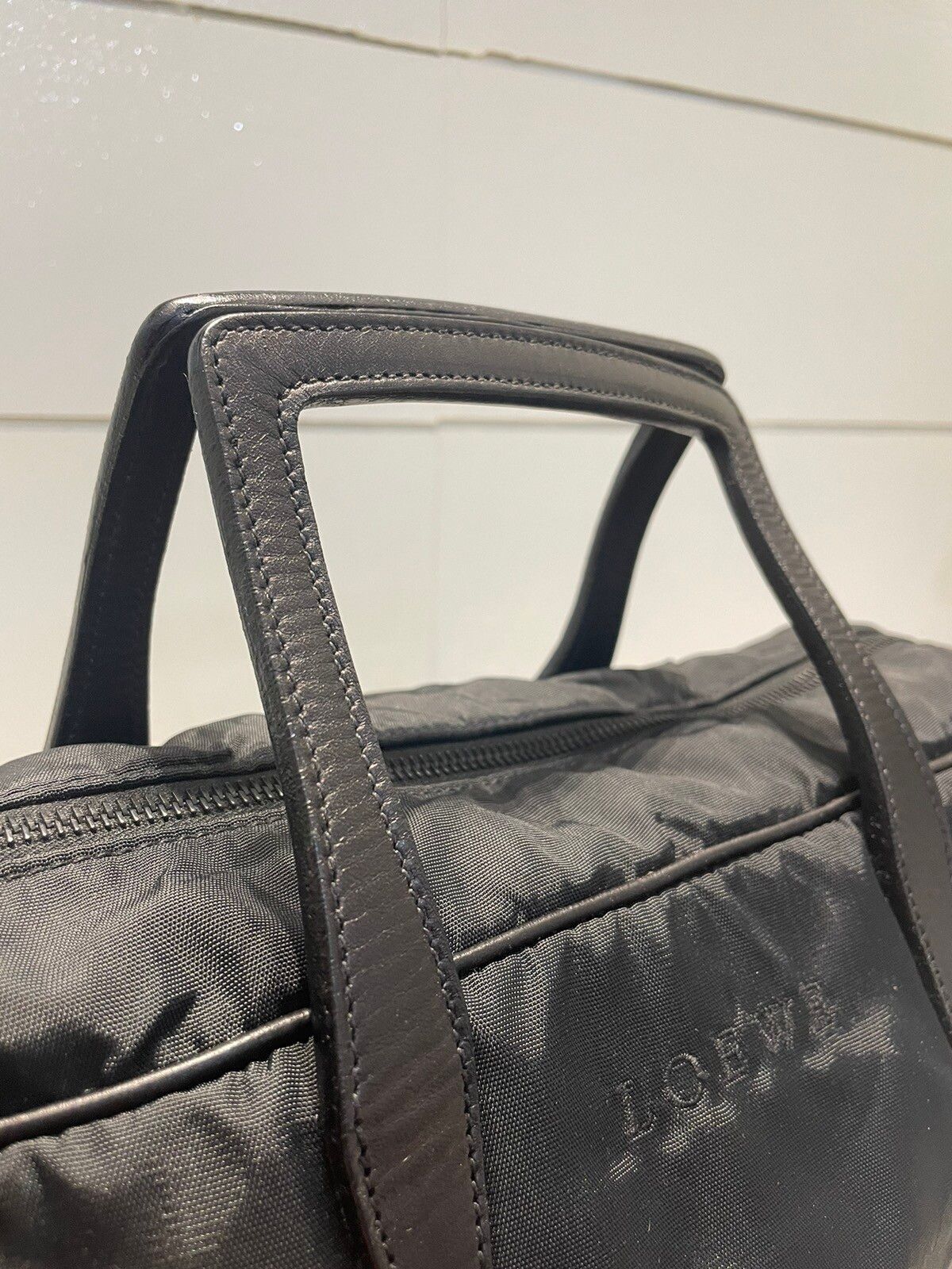Loewe Black Nylon Leather Handle Travel Bag - 13