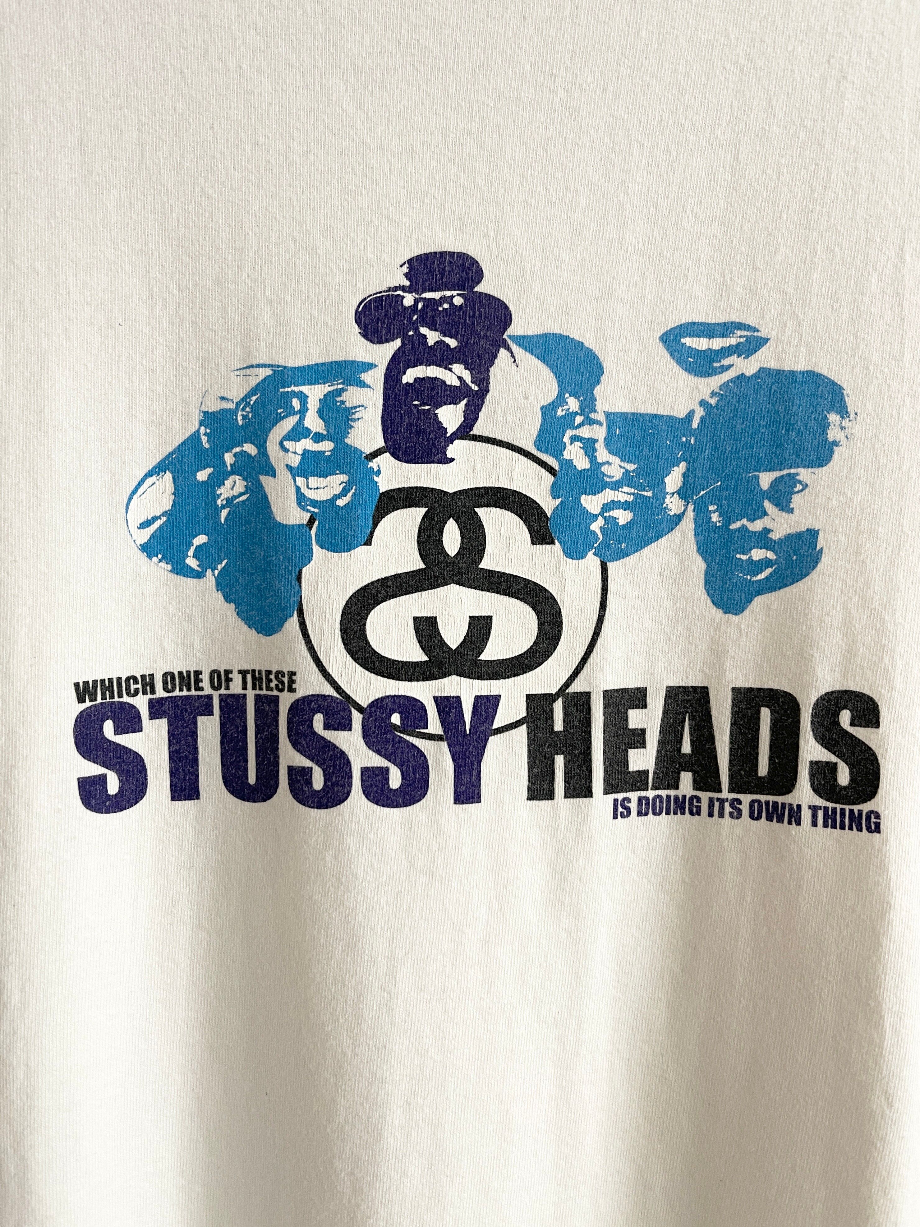 STEAL! Vintage 1990s Stussy Heads Logo Tee (S) - 4