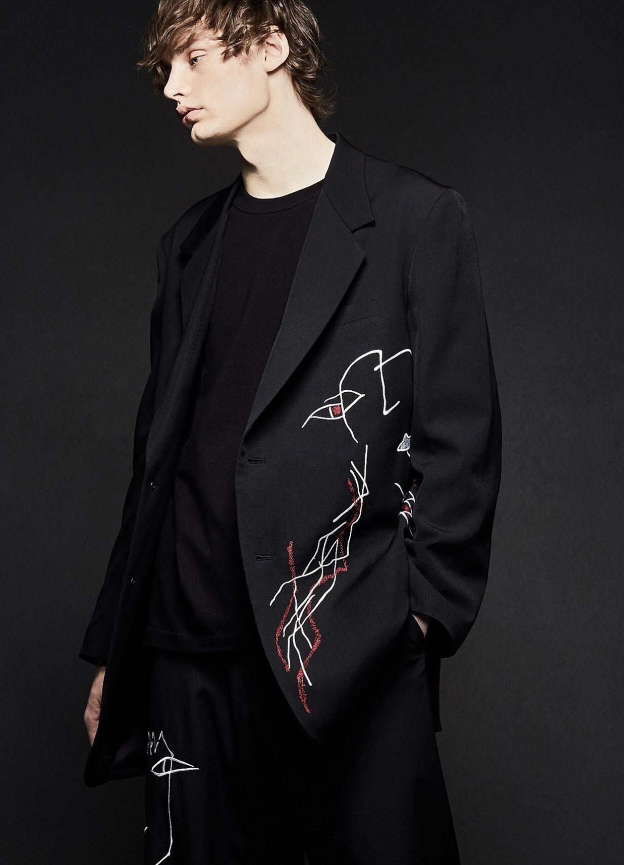 Yohji Yamamoto Pour Homme 2022ss Rie Miyazawa embroidered gaba blazer