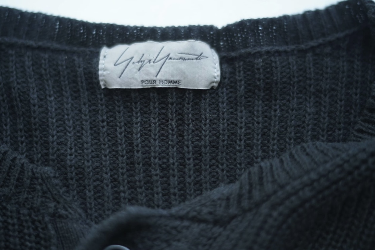 yohji yamamoto Yamamoto Yohji main line black cotton knitted sweater cardigan - 3