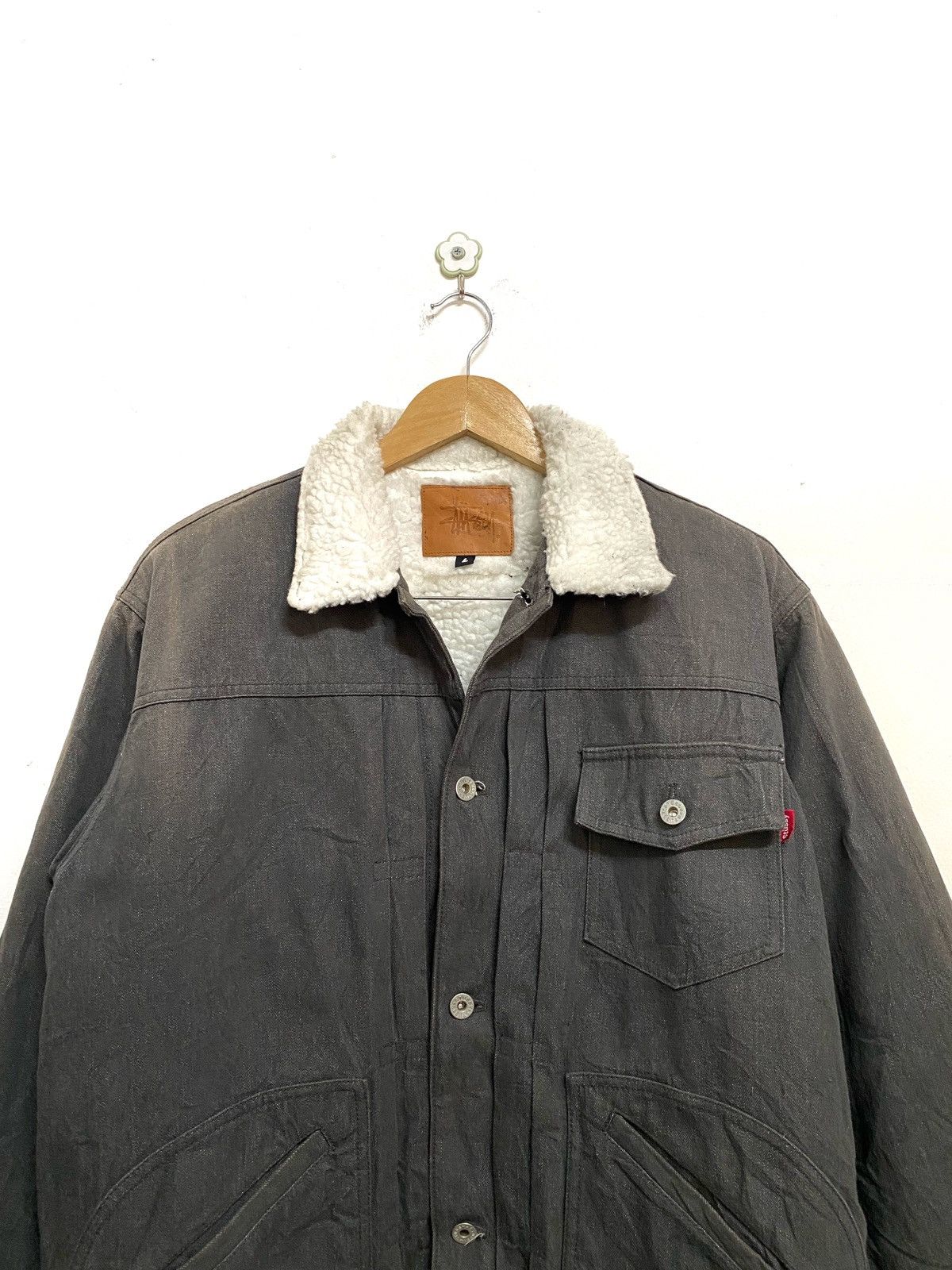 Vintage Stussy Sherpa Denim Jacket - 3