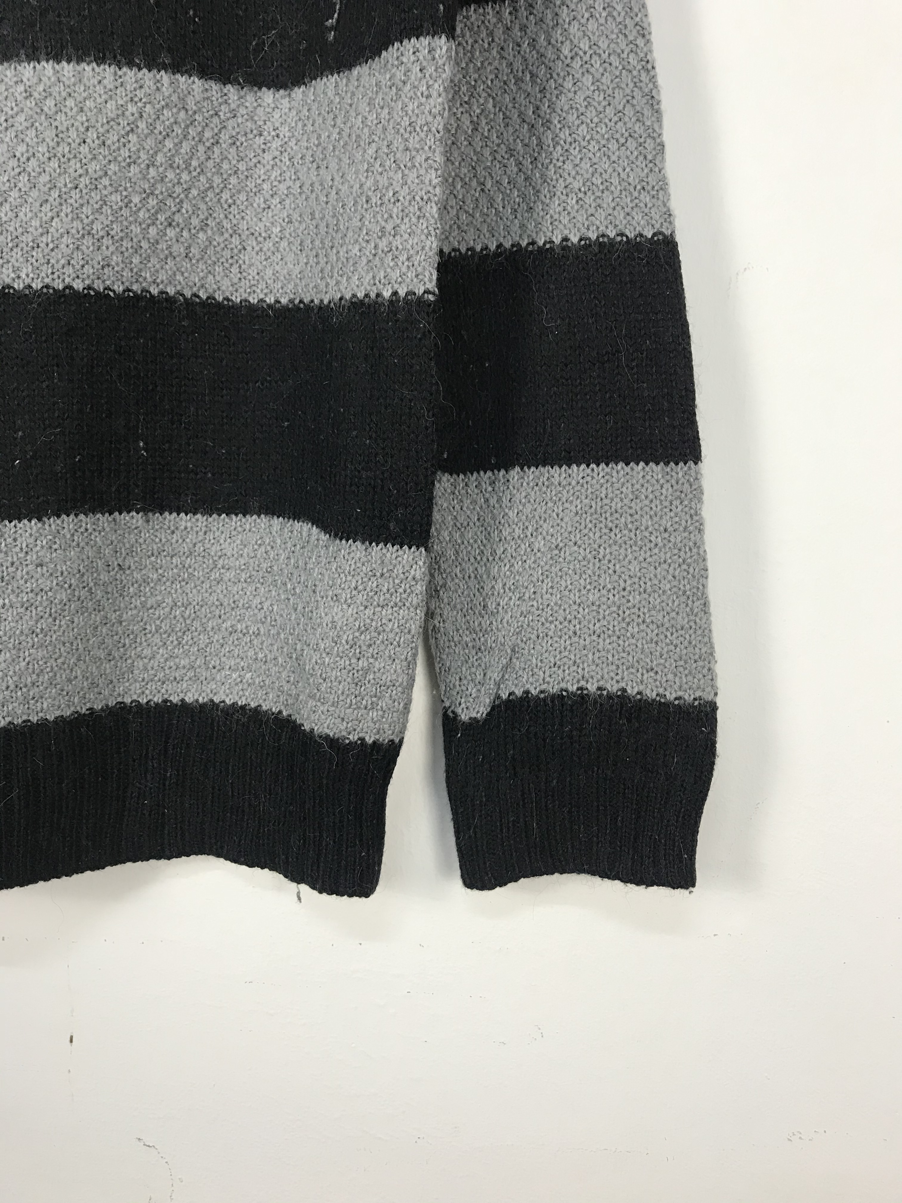 Michel Klein - Michel Klein Grunge Kurt Cobain Stripe Knitwear #2681 - 6