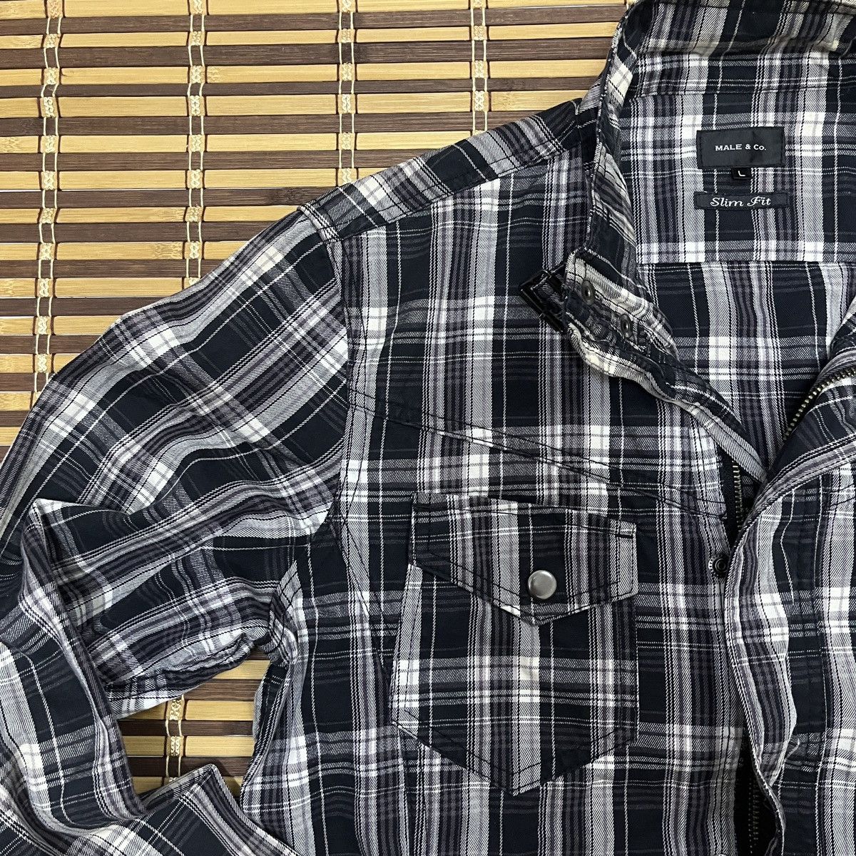 Vintage - Male & Co Slim Fit Flannel Matsuda Shirt Zipper - 4