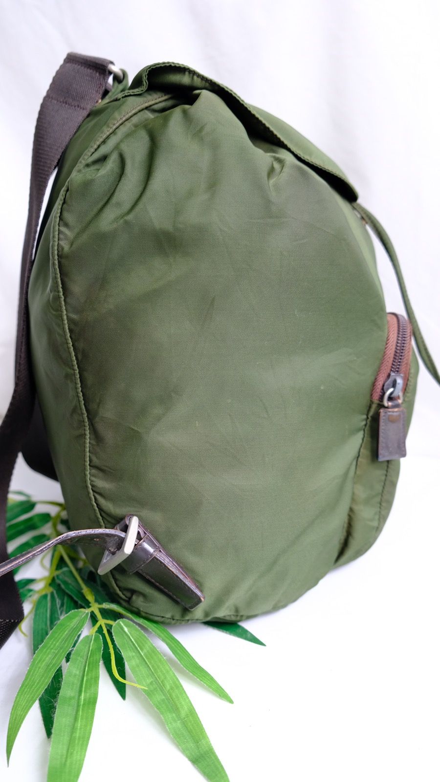 Authentic vintage Prada green army nylon backpack - 5