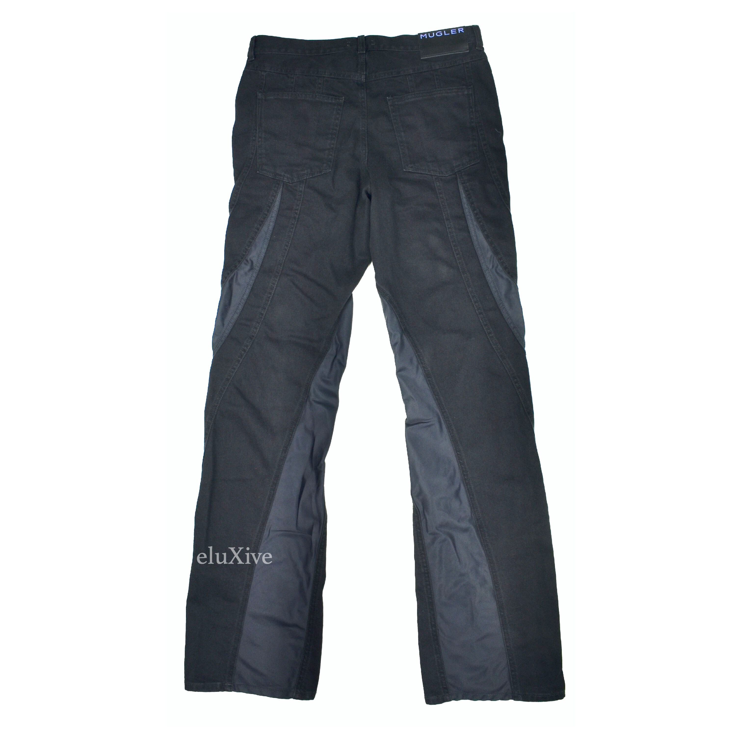 Mugler H&M Black Spiral Panel Denim Jeans - 2