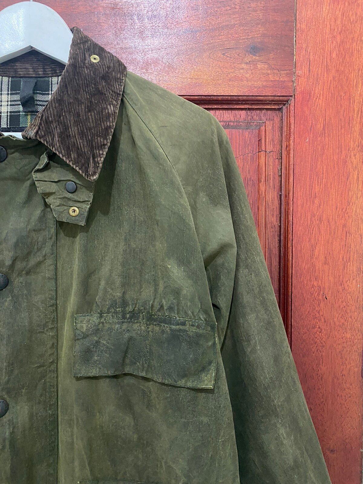 Barbour Bedale Waxed Cotton Jacket Made England - 5