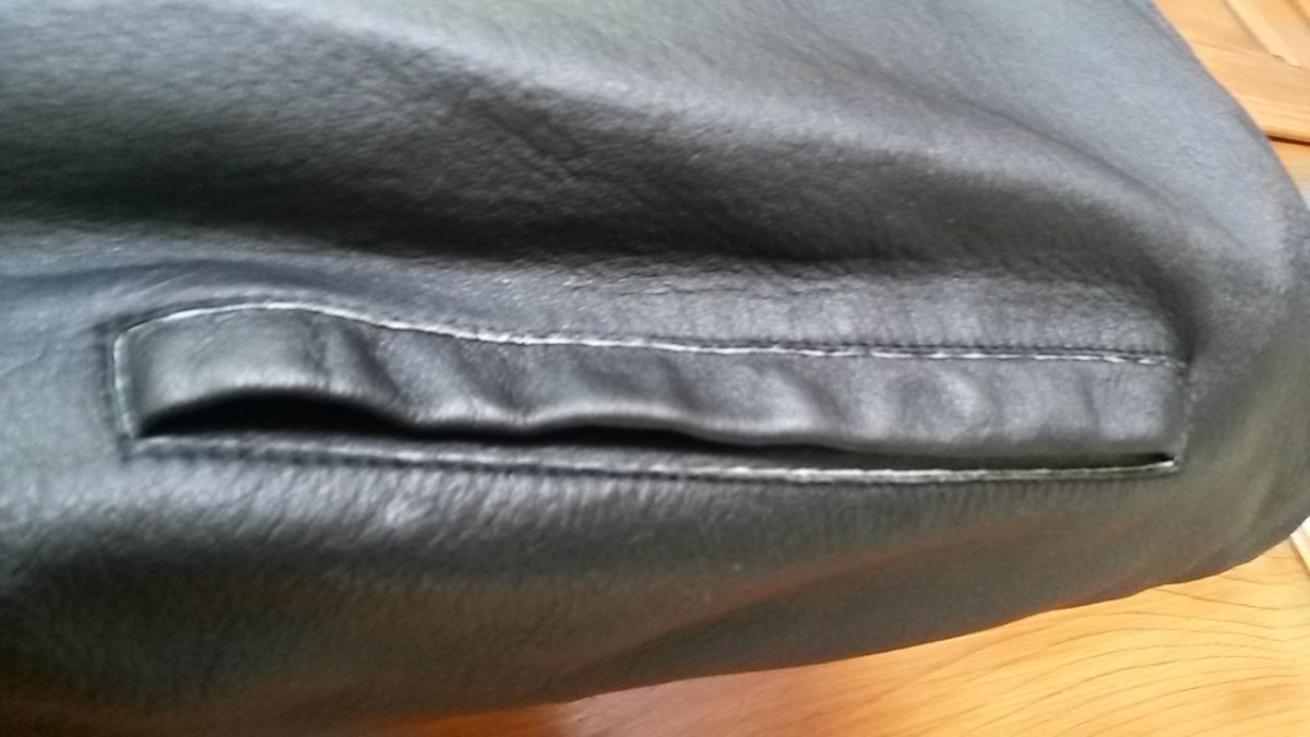 Black Unstructured Laser Cut Leather Jacket S M - 12