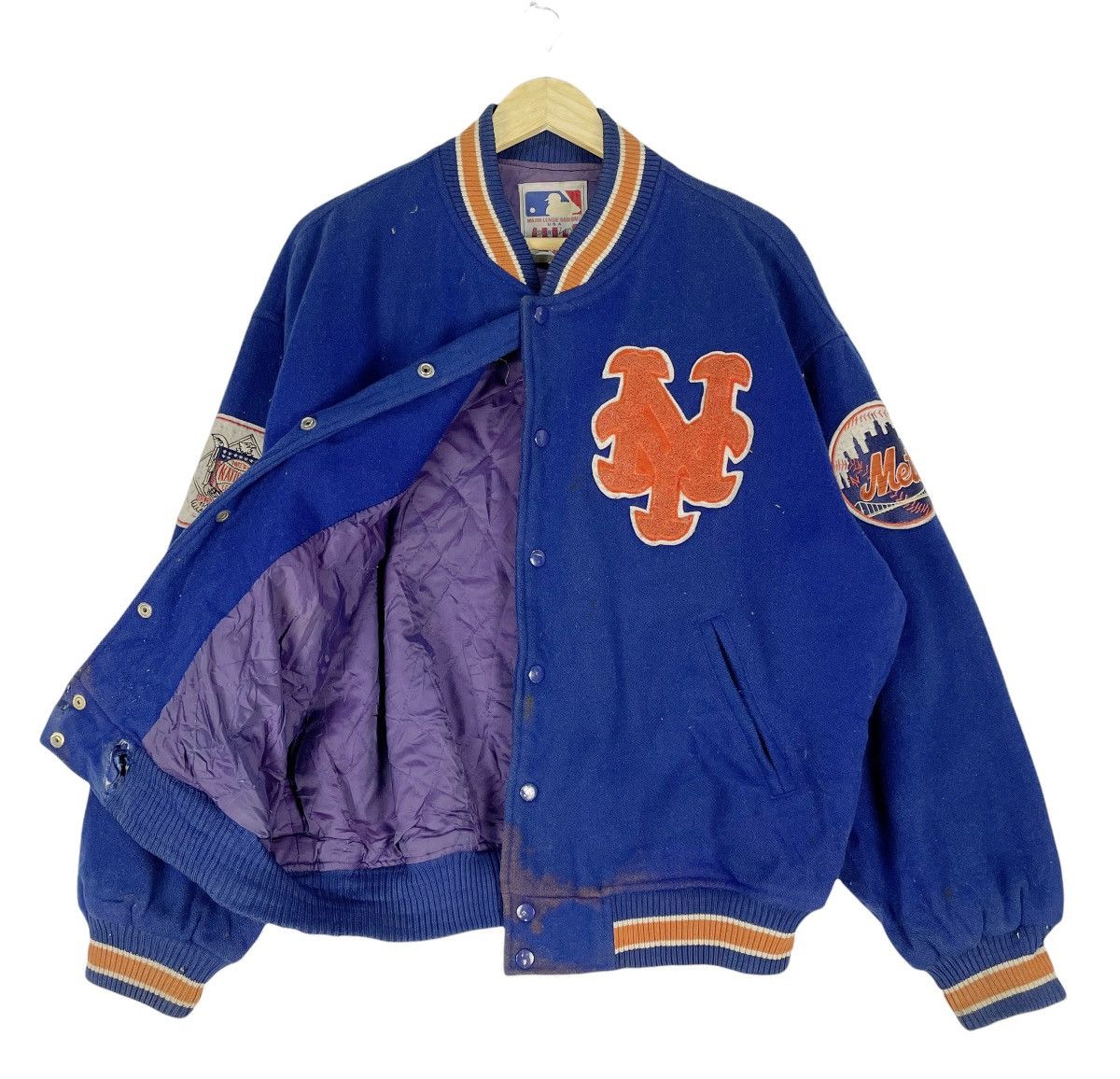 Vintage - ⚡️90s NEW YORK METS Wool Varsity Jacket - 3