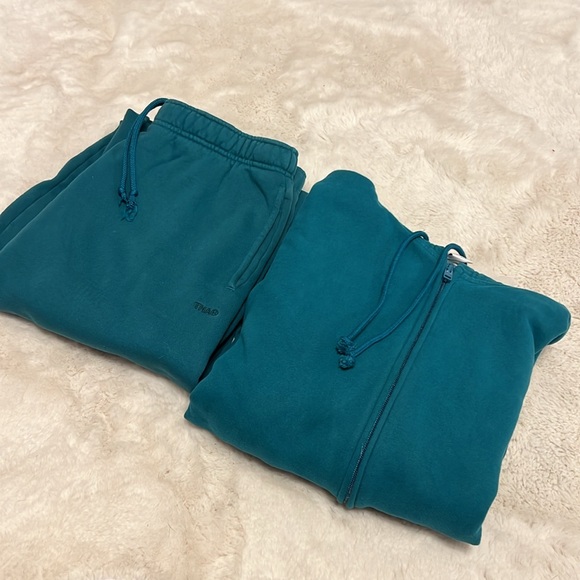 Aritzia TNA Sweatfleece Cozy Fleece Set in Oceanside Teal - 9