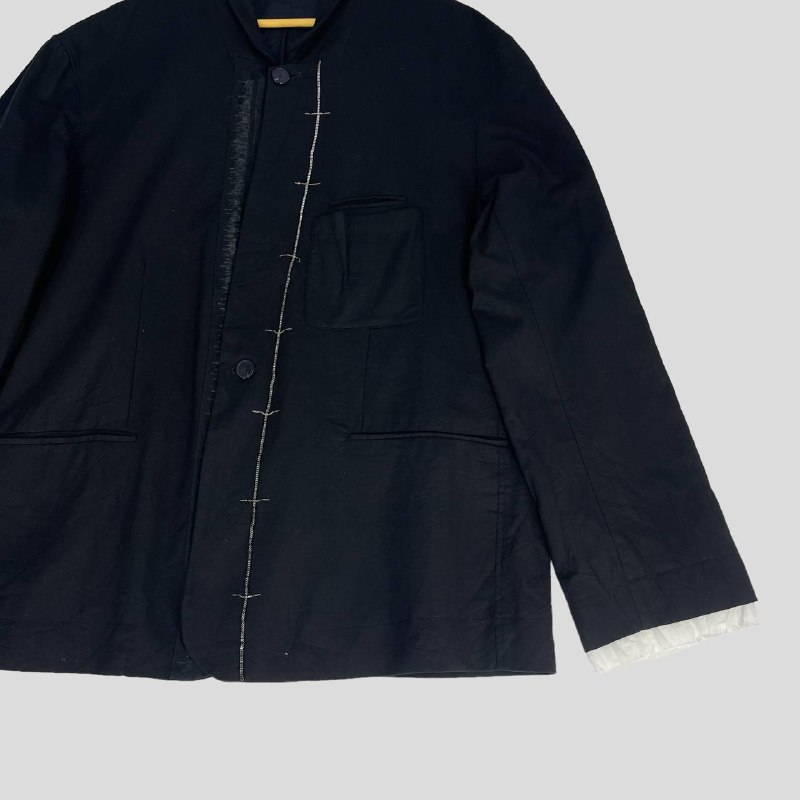 Haider Ackermann Black Cotton Metal-Embellished Jacket - 10