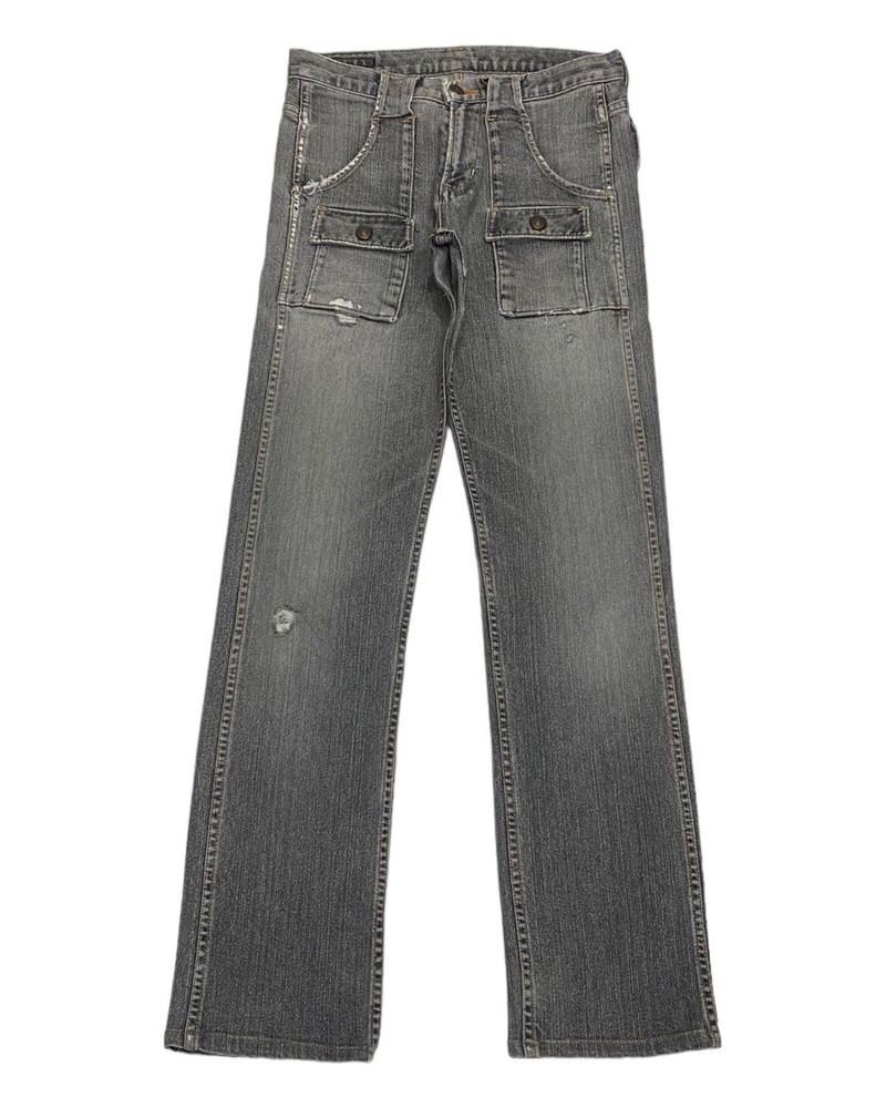 🔥GL HEART DENIM BUSH PANTS DISTRESSED DENIM - 1