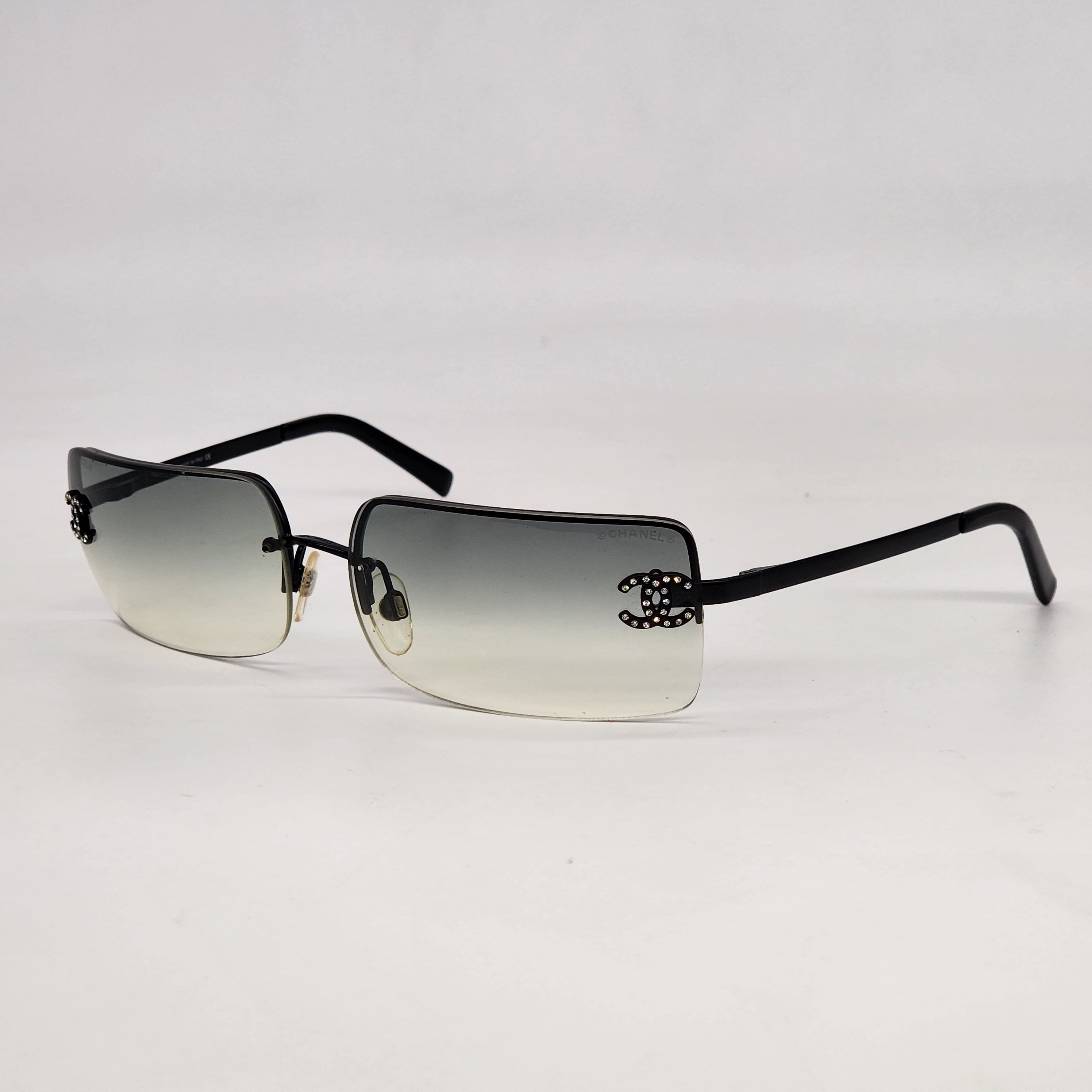 Chanel - Ombre Gray CC Rhinestone Sunglasses - 1