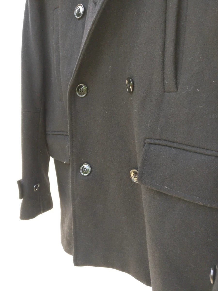 Black - Final Drop! Double Breast Coat Wool Heavy Jacket - 4