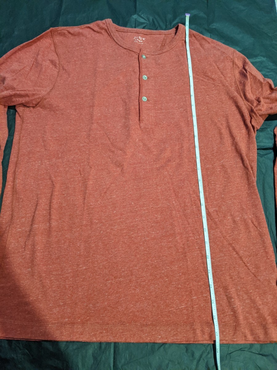 J.Crew - J Crew Orange Henley Large - 4